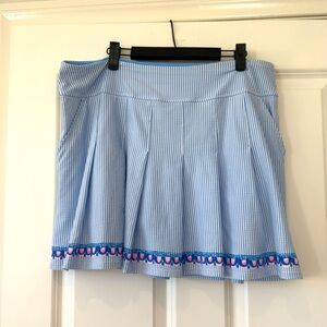 Lilly Pulitzer Seersucker Pleated Priska Skort Size 16